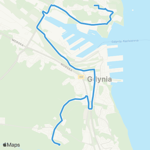 ZKM Gdynia Witomino Leśniczówka - Oksywie Godebskiego map