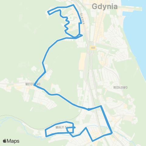 ZKM Gdynia Mały Kack Sandomierska - Mały Kack Sandomierska map