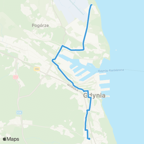ZKM Gdynia Babie Doły - Redłowo SKM map