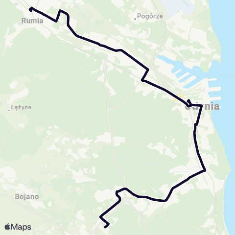 ZKM Gdynia Kacze Buki - Rumia Dworzec PKP map