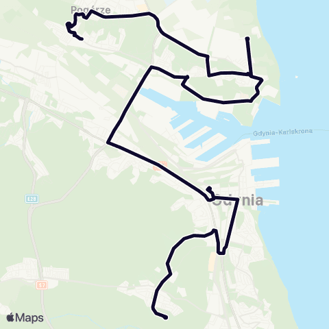 ZKM Gdynia Witomino Leśniczówka - Pogórze Dolne map