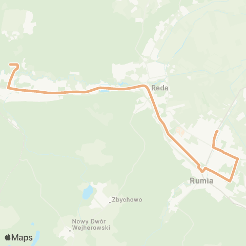 ZKM Gdynia Rumia Partyzantów - Wejherowo Szpital map