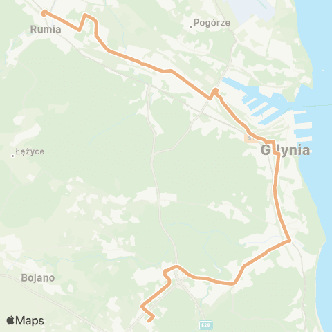 ZKM Gdynia Rumia Dworzec PKP - Kacze Buki map