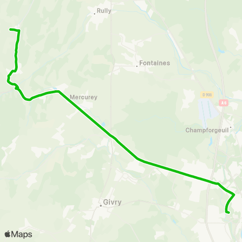 Zoom Chamilly Mairie - Mercurey CIFA - Chalon Pôle Bellevue map