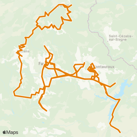 Zou - Réseau proximité Fayence - Fayence map