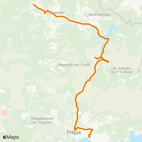 Zou - Réseau proximité Seillans - St Raphael map