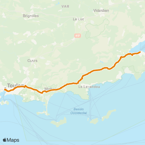 Zou - Réseau proximité St Tropez - Toulon map