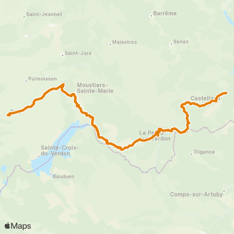 Zou - Réseau proximité Riez - Castellane map