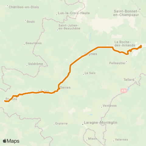 Zou - Réseau proximité Rosans-Serres-Veynes-Gap map