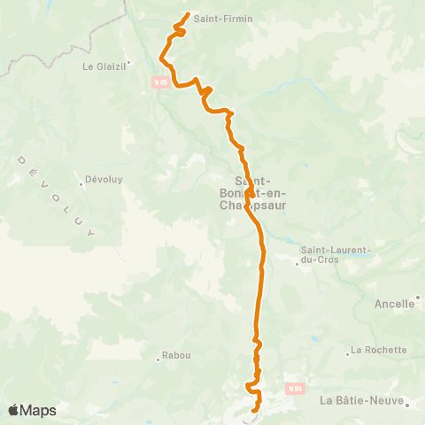 Zou - Réseau proximité St Firmin-les Costes-St Bonnet-Gap map