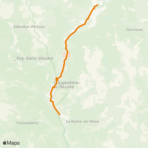 Zou - Réseau proximité L'Argentiere-Briancon map