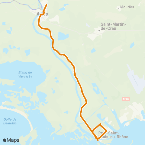 Zou - Réseau proximité Arles - Port-Saint-Louis-du-Rhône map