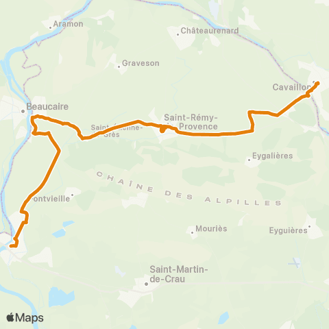 Zou - Réseau proximité Cavaillon - Arles map