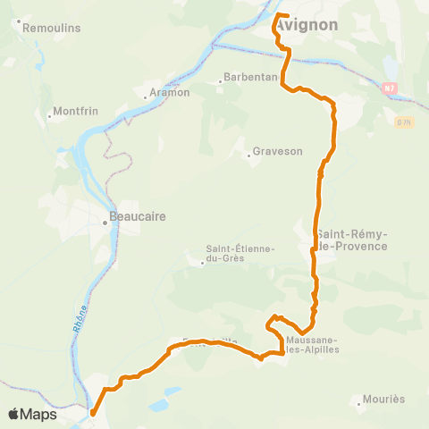 Zou - Réseau proximité Avignon - Saint-Rémy-de-Provence map