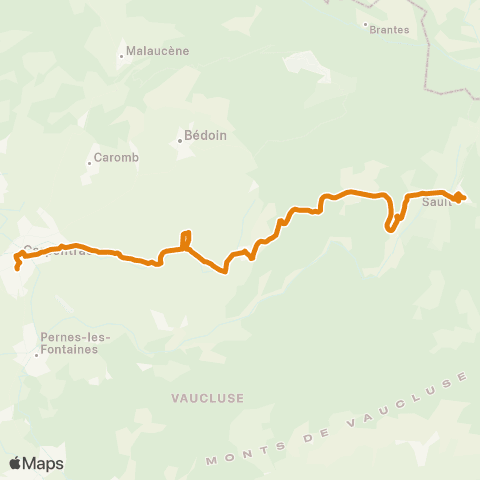 Zou - Réseau proximité Carpentras - Sault map