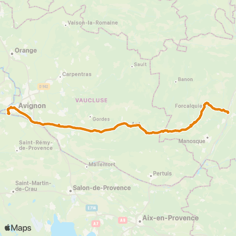 Zou - Réseau proximité Avignon - Apt - Forcalquier - la Brillan map
