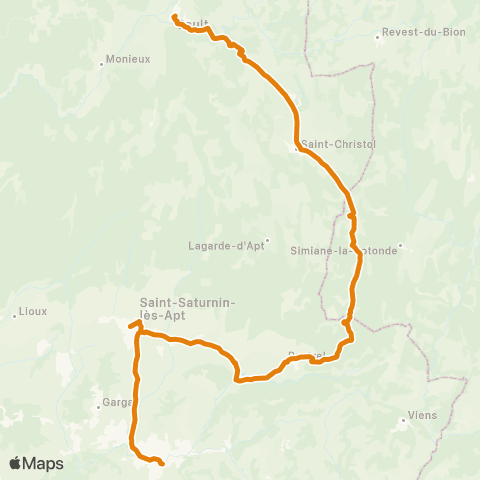 Zou - Réseau proximité Apt - Sault map