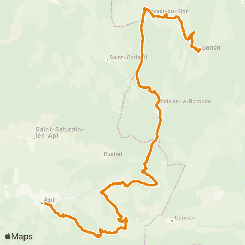 Zou - Réseau proximité Banon - Apt map