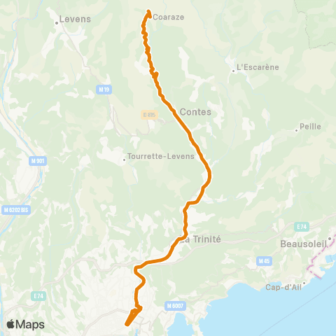 Zou - Réseau proximité La Grave de Contes - Coaraze map