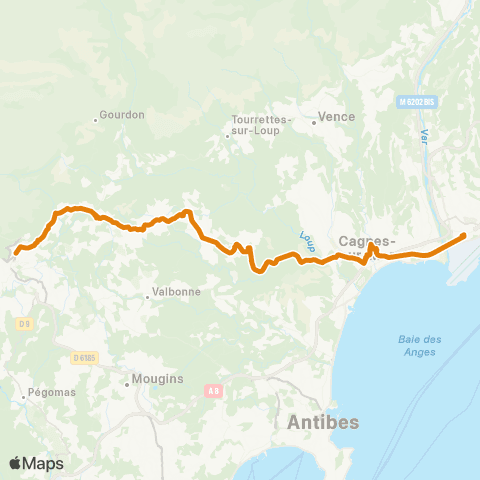 Zou - Réseau proximité Nice - Grasse map