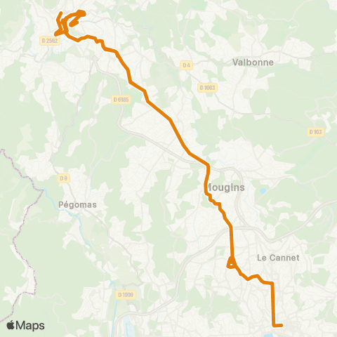 Zou - Réseau proximité Cannes - Grasse map