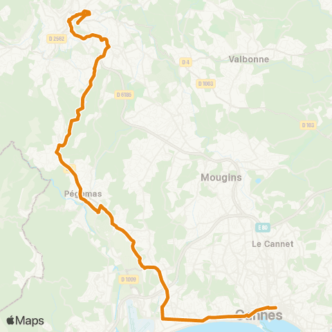 Zou - Réseau proximité Cannes - Grasse Par Pegomas map