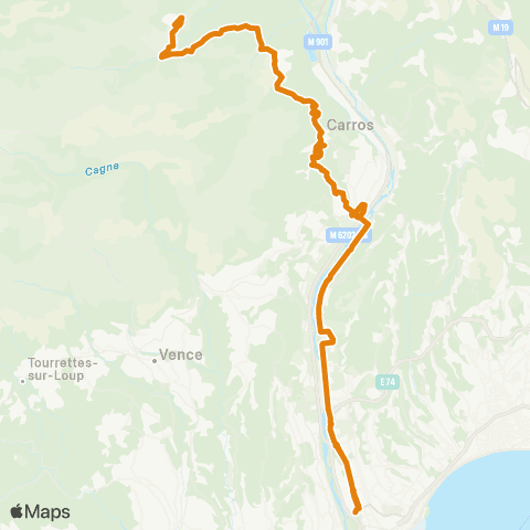 Zou - Réseau proximité Bouyon - Carros map