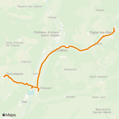 Zou - Réseau proximité Forcalquier - Digne les Bains map