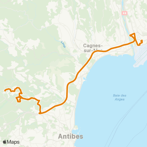 Zou - Réseau proximité Nice Grand Arenas - Gr Sophia-Antipolis map