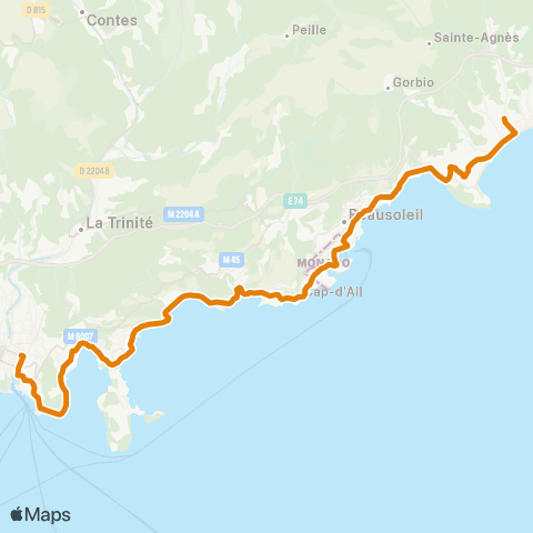 Zou - Réseau proximité Nice - Monaco - Menton map