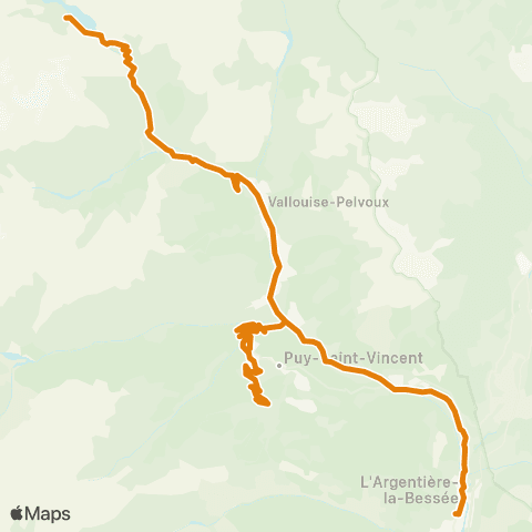 Zou - Réseau proximité L'Argentiere-Puy St Vincent map