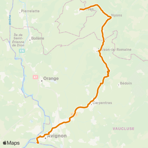 Zou - Réseau proximité Valréas - Nyons - Vaison - Avignon TGV map