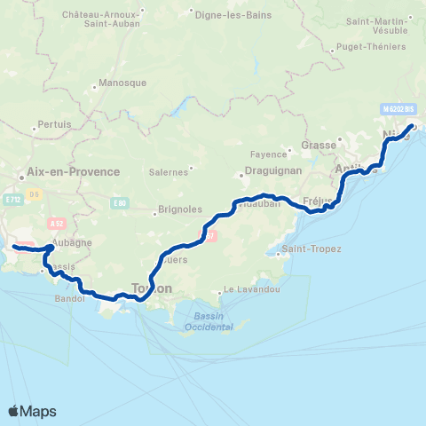 TER Zou! (Provence-Alpes-Côte d'Azur) Nice - Marseille map