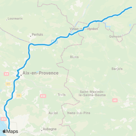 Zou Réseau express Riez - Marseille map