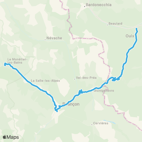 Zou Réseau express Oulx-Briancon-Serre Chevalier map