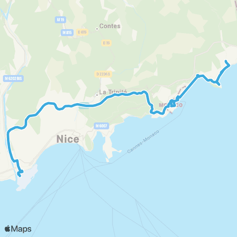 Zou Réseau express Aéroport - Menton map