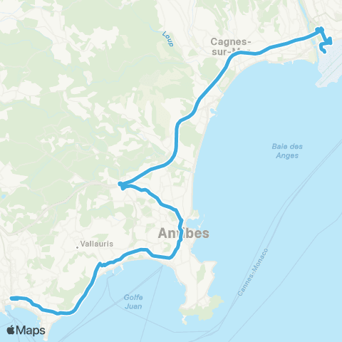 Zou Réseau express Nice Aéroport - Cannes Par A8 map