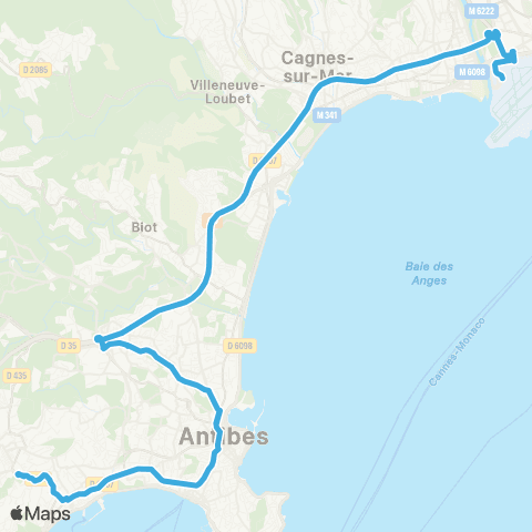 Zou Réseau express Nice Aéroport - Vallauris map