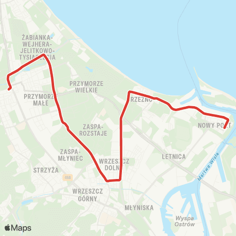 ZTM Gdańsk Nowy Port Oliwska 1-Oliwa 3 map
