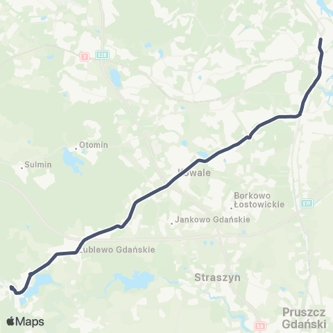 ZTM Gdańsk Kolbudy Plac Kaszubski 1-Dworzec Główny 7 map