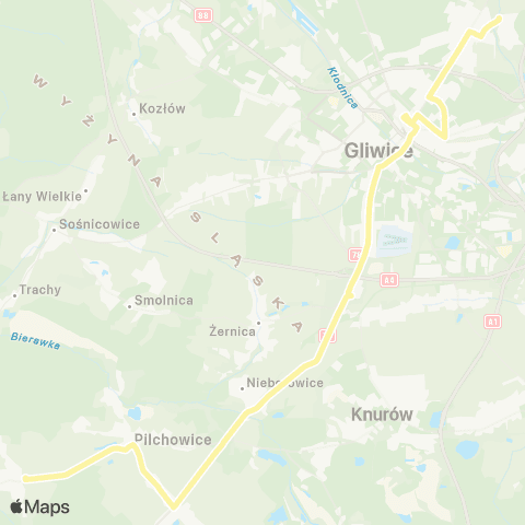 Zarząd Transportu Metropolitalnego GZM Żerniki osiedle - Stanica Kościół map