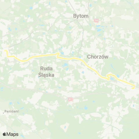 Zarząd Transportu Metropolitalnego GZM Zabrze Goethego - Katowice Mickiewicza map