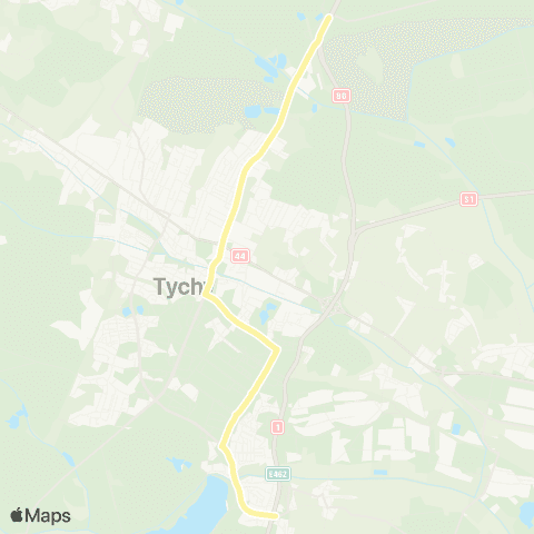 Zarząd Transportu Metropolitalnego GZM Tychy Sikorskiego wiadukt - Czułów fabryka map