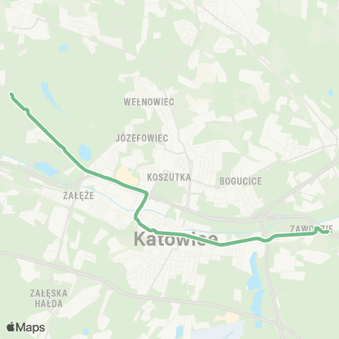 Zarząd Transportu Metropolitalnego GZM Chorzów stadion Śląski pętla Zach. - Katowice plac Wolności map