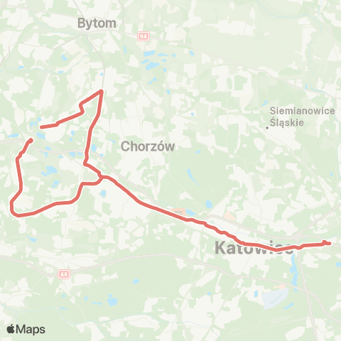 Zarząd Transportu Metropolitalnego GZM Zawodzie zajezdnia - Chebzie pętla map