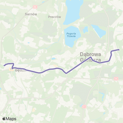 Zarząd Transportu Metropolitalnego GZM Os. Zamkowe zajezdnia - Tworzeń Huta Katowice map