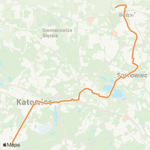 Zarząd Transportu Metropolitalnego GZM Zawodzie zajezdnia - Brynów centrum przesiadkowe map