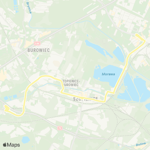 Zarząd Transportu Metropolitalnego GZM Zawodzie centrum przesiadkowe - Szopienice Dolina 5 Stawów map