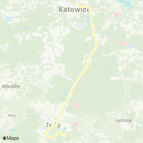 Zarząd Transportu Metropolitalnego GZM Katowice aleja Korfantego - Tychy szpital Wojewódzki map