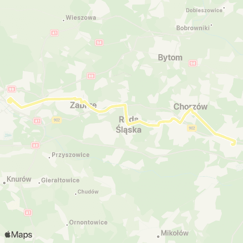 Zarząd Transportu Metropolitalnego GZM Gliwice centrum przesiadkowe - Katowice Mickiewicza map